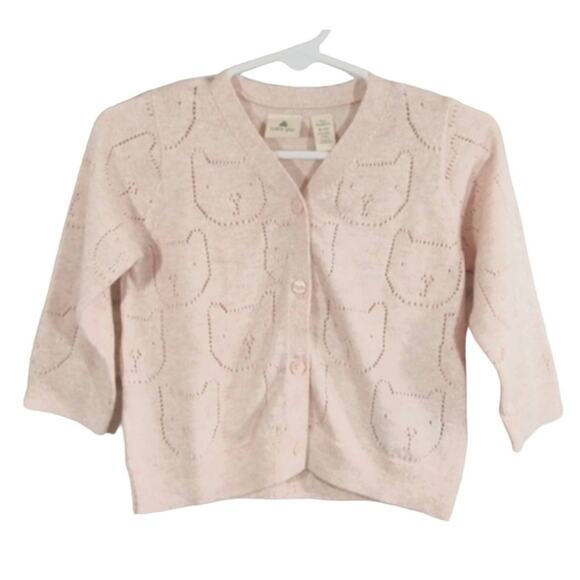 R Baby Gap Baby Girls Soft Pink Pointelle Button Down Cardigan Sweater NWT 6-12M - Picture 1 of 6